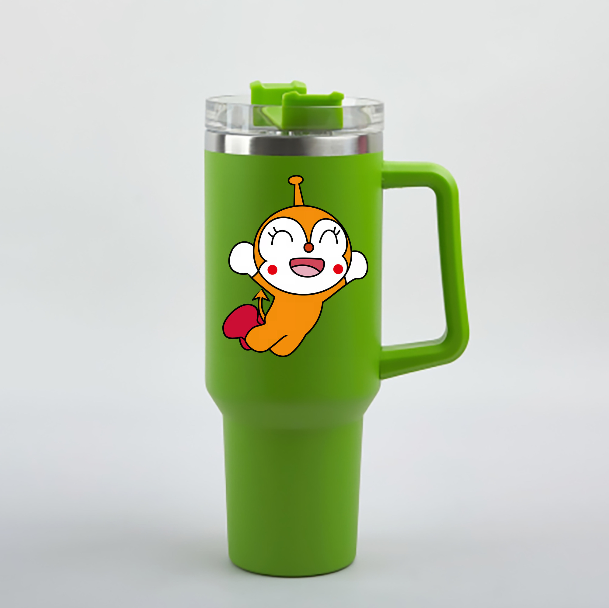 （画像用） アンパンマン Anpanman 1200mL車用タンブラー - クリスタルステッカー（プラスチックストロー付き）